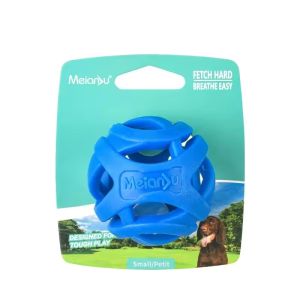 Durable Hollow Elastic Dog Chew Ball Interactive Teeth Cleaning Molar Toy Fetch Ball for Small to Medium Sized Dogs