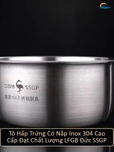 Thố Hấp Trứng Inox 304 Kiểu Hàn Quốc SSGP 12cm Bát Có Nắp Đựng Canh Đồ Ăn Giữ Nhiệt Tốt Xếp Chồng Gọn Gàng