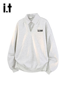 izzue | Two-piece Style Letter Print Hoodie Male Autumn Winter Loose Versatile Prep