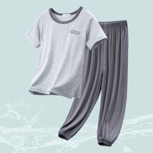 LB.BEAR | Spring/Summer Set Modal Lightweight Childrens Sleepwear Short Sleeve Pants