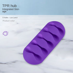 Holes USB Cable Organizer Cable Clamp Wire Winder Earphone Holder Cord Silicone Clips Phone Line Desktop Management