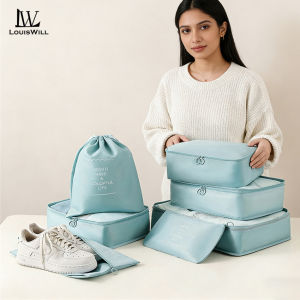 LouisWill 7 Sets Travel Storage Bags Luggage Organizer Bags Waterproof Packing Cubes For Clothes Shoes Cosmetics Toiletries