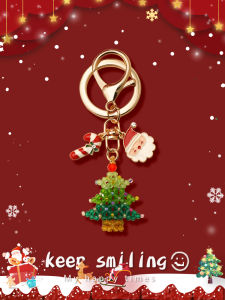 Christmas Tree Cartoon Key Button Creative Design Santa Claus Key Chain Christmas Cultural and Creative Gifts Exquisite Pendant