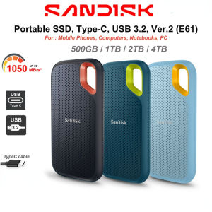 SSD SANDISK Extreme external SSD portable / 1TB / 2TB /4TB (1050MB/s) (E61) Type C / USB3.2Gen2 external harddisk SDD