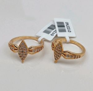 Cincin Wanita Korea Lapis Emas18k Perhiasan Permata Free Box Love
