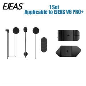 EJEAS | 2/1Set EJEAS V6PRO+ Type-C Jack Motorcycle Bluetooth5.1 Helmet Intercom Microphone Speaker Earphone Accessories Stereo Suit+Clip