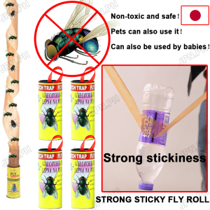 ❗Can stick to 10000 flies❗Japan Fly Killer Fly Catcher Strips Strong Adhesive Sticky Fruit Fly Trap Double Sided Fly Trap Paper Strip for House Indoor Outdoor Use Flies Sticky Strips Fly Trap Indoor and Outdoor Fly and Mosquito Trap Roll Tape Strong