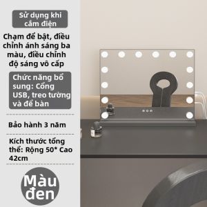 LIWAN | Gương Trang Điểm Có Đèn LED Kích Thước Lớn Để Bàn