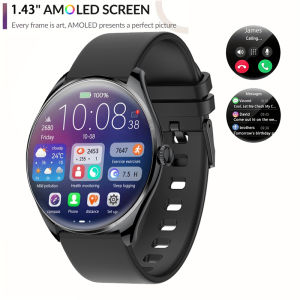 1.43" AMOLED 466*466 HD Pixel Display Always Show Time Ultra Thin Ladies SmartWatch Call Reminder men Smartwatch For Android IOS
