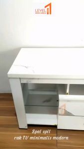 Rak TV Neo LED Blue Estetik | Rak TV Minimalis Fungsional