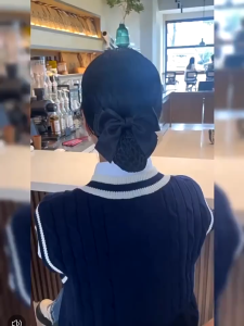 BLIVO ส่งด่วน เน็ตติดผมสีดำเน็ตติดผมพยาบาล เน็ตติดผมข้าราชการ โบว์รวบผม สไตล์เกาหลี เรียบหรูดูแพง