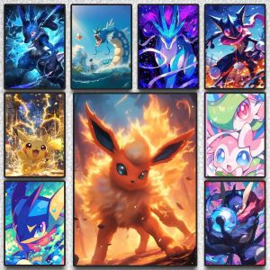 Bandai | Pokemon Peripherals Pikachu Mewtwo Charizard Wall Art Canvas Painting Poster