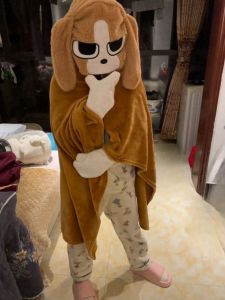 Khăn Choàng Lông Thú Có Mũ Trùm Đầu Giải Trí Mùa Hè Cho Văn Phòng Khăn Choàng Cá Nhân Cho Ký Túc Xá Sáng Tạo Vui Nhộn Khăn Nướng