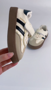 YZBZCJ Childrens Fashion Korean Black White Sports Shoes Flat Shoes Casual Childrens Shoes