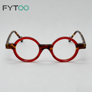 FYTOO Women Retro Round Acetate Eyeglasses Lightweight Fashion Optical Frame Tortoise Shell Prescription Ready 2168