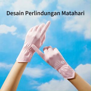 Sarung Tangan Sutra Sutra Es Tabir Surya Anti-sinar Ultraviolet Bernapas Non-slip Es Tipis Panjang Di Luar Ruangan