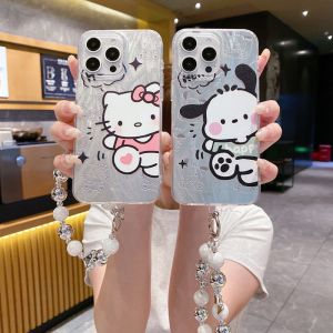 A55 Samsung Galaxy A35 A25 A54เฮลโลคิตตี้ A34 A24 A73 A53 A33 A23 A13 A12 A22 A32เคสโทรศัพท์โซ่มือ