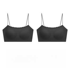 HUACHENGSHI | Thin Sports Bra Strapless Integrated Backless Wireless Bra Young Women Gather Small Chest Anti Exposure Cup Pure Color Simple Style