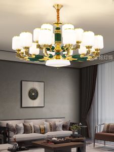 New Chinese Style Luxury Copper Chandelier Living Room Villa Hall Restaurant Light Fixture Elegant Atmosphere High End Design