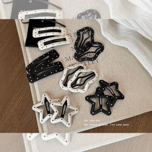 Black & White Polka Dot Leather Hair Clip: A Stylish Accessory for Women