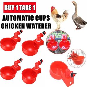 2/4/6PCS Automatic Chicken Water Cup Waterer Kit Water Dispenser for Poultry Device Farm Animal Poultry Quail Pigeon Feeding Supplies Automatic Chicken Water Cup Quail Nipple Waterer Bowl Farm Coop Poultry Drinking Water Feeder for Chicks Duck Goose