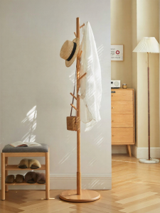 WEISHA | Solid Wood Standing Coat and Storage Rack
