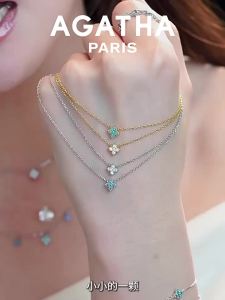 AGATHA | Simple Elegant Single Flower Necklace Silver