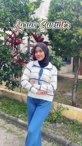 ONESET LARAS POLO KANCING TALI SETELAN CELANA KULOT RAJUT PREMIUM WANITA LENGAN PANJANG KEKINIAN