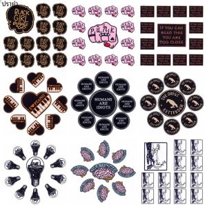 Prajna แผ่นปะติดรูปหัวกะโหลกพังค์สำหรับติดเสื้อผ้าแผ่นปะติดแบบเหล็กติดบนเสื้อผ้า10ชิ้น