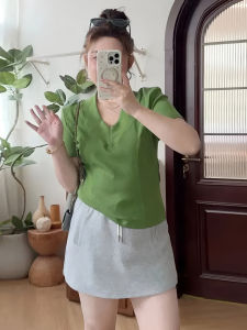 Áo Thun Nữ Cổ Chữ V Tay Ngắn Dáng Rộng Phong Cách Hàn Quốc Mùa Hè Mới Cỡ Lớn Ôm Vừa Vặn Thoải Mái Mặc Trong