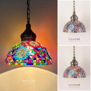 Turkish Mosaic Pendant Light 25cm Colorful Ceiling Light Bohemian Style Living Room Bedroom Romatic Art Lights Cafe Shop Light