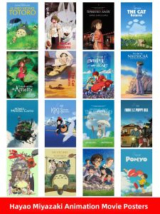 Classical Anime Movie Poster Hayao Miyazaki Spirited Away Totoro Childrens Room Cartoon Decorative Hanging Painting