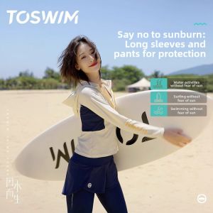 toswim | Split Female Swimwear Long Sleeves and Pants Sun-protective