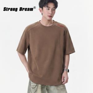 American Deconstruction Embroidered Crew Neck Short Sleeve Mens Summer Lightweight Casual T-Shirt