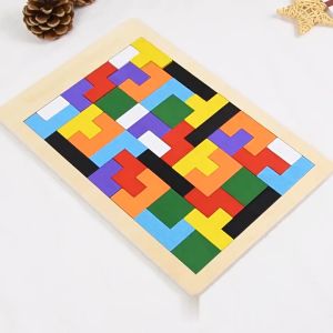 SK-M334 Puzzle Wooden Intellegence Mainan Kayu Anak / Tetris Block Mainan Edukasi Anak / Puzzle Kayu Balok Susun Rainbow Anak / Russian Block Toys Kids Import