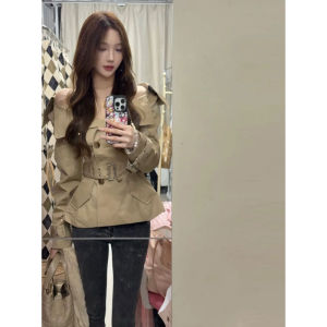 CHANGTONG | Vintage Elegance Waist-accentuating Windbreaker
