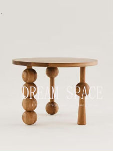 Modern Vintage Creative Irregular Carved Round Dining Table