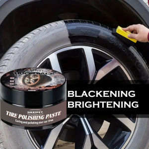 Black Tire Shine Wax - Long-Lasting, Prevents Cracking and Whitening Covers Scratches Restores Shine Easy Apply Waterproof