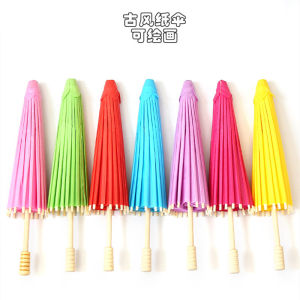 DIY Color Chinese Ancient Style Paper Umbrella Kids Handmade Painting Kindergarten Graffiti Blank Paper Umbrella Hand Painted Chinese Style Small Umbrella