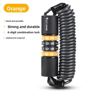 West Biking | Portable Password Lock Mini Chain Lock for Bicycles and Motorcycle Helmets