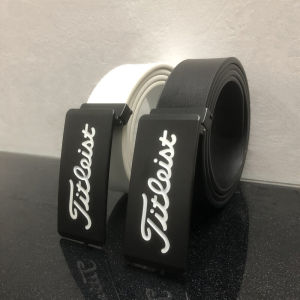 Golf Themed Casual Fashionable Leather Belt for Men And Women Sporty White Smooth Buckle Versatile Waist Belt for All Ages