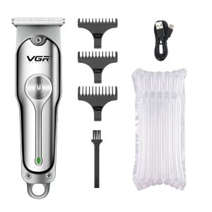 VGR Hair Clipper Rechargeable Hair Cutting Machine Cordless Hair Trimmer Electric Barber 0mm Cutting Blade Clipper for Men V-071