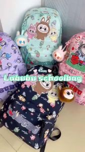 42cm School Backpack for Girls Kids Large Capacity Cute Student Bag Lightweight Water Resistant Primary School Bag with Plush Keychain