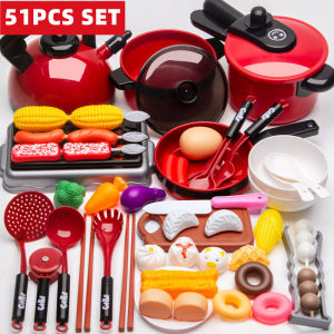 51/61/73 Buah Mainan Dapur Anak Perlengkapan Dapur Memasak Mainan Dapur Memasak Mainan Cooking Set Anak Mainan Kitchen Set Simulasi Mainan  Perempuan Masak masakan mainan dapur Cooking Set