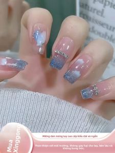 MONLEYTA | Nhựa giả móng tay thời trang mùa hè 2025 mới cao cấp ngắn dài vừa phải màu băng trong suốt kiểu Pháp