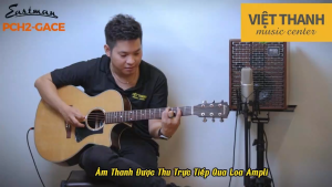 Eastman PCH2GACE Acoustic Guitar with Mahogany Body and Black Pickguard