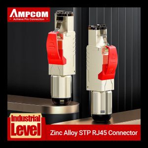 AMPCOM CAT8 RJ45 Connector Shielded Modular Plug - Field Termination Tool-Free 40G 2Ghz 22-24AWG - (Fits CAT7A & CAT8 Cable)