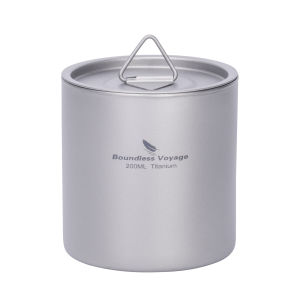 Boundless Voyage Titanium Double Walled Cup Ultralight Stackable Mug Tea Drinkware Portable for Outdoor Camping Daily Used