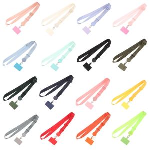 Universal Patch Phone Lanyards Adjustable Mobile Phone Strap Lanyard Nylon Soft Rope Cell Phone Hanging Cord Holder