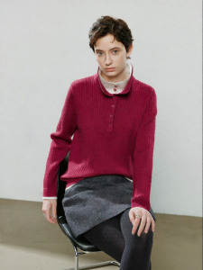 Toyouth | Áo Sweater Knit Oatmeal Austem Giả Hai Mảnh Màu Khối